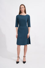 Load image into Gallery viewer, Asymmetric Neckline Teal Midi Dress
