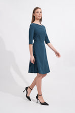Load image into Gallery viewer, Asymmetric Neckline Teal Midi Dress
