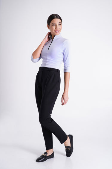 high waisted black cigarette pants Black High-Waisted Slim Fit Cigarette Pants 4 US / 38 EU