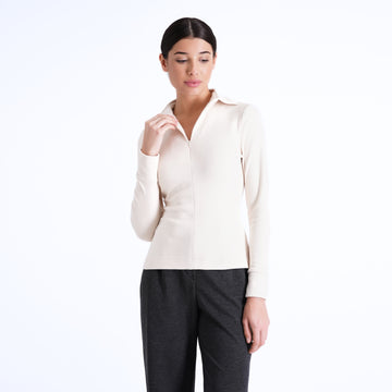 milky white women's winter shirt