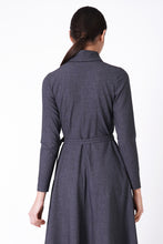 Load image into Gallery viewer, Gray zipper shirt dress
