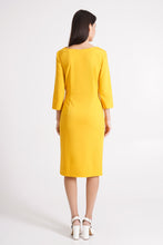 Load image into Gallery viewer, Yellow cowl neck dress with sleeves
