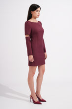 Load image into Gallery viewer, Burgundy Mini Dress with Cape Sleeves
