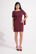 Load image into Gallery viewer, Burgundy Mini Dress with Cape Sleeves
