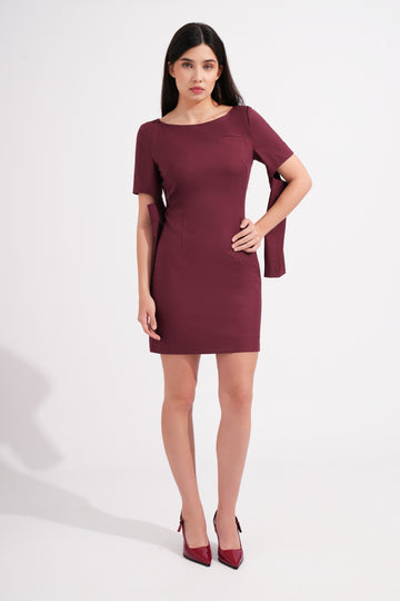 princess polly baby blue dress Burgundy Mini Dress with Cape Sleeves