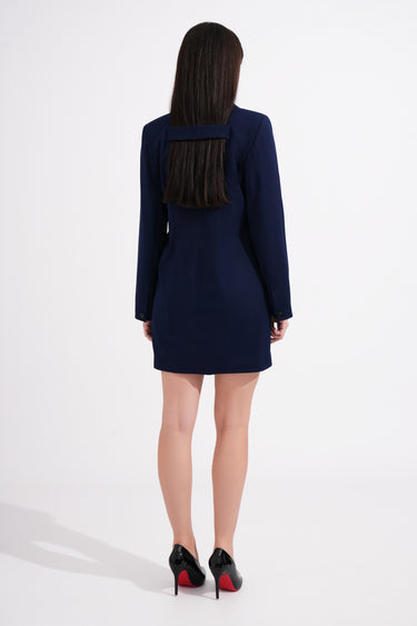 Raw Edge Deconstructed Navy Blazer Dress | TAVROVSKA Raw Edge Deconstructed Navy Blazer Dress | TAVROVSKA