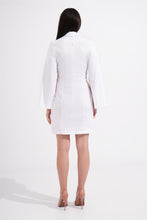 Load image into Gallery viewer, White Blazer Dress with Gold Buttons
