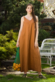 Maxi linen summer dress