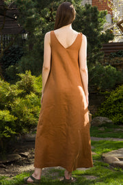 Maxi linen summer dress