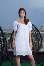 Load image into Gallery viewer, White embroidered summer dress
