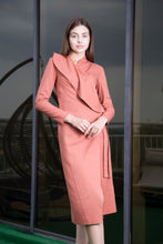 Load image into Gallery viewer, Terracotta wrap midi dress
