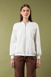 White bomber jacket