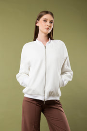 White bomber jacket