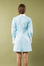 Load image into Gallery viewer, Light blue dress with white collar and cuffs
