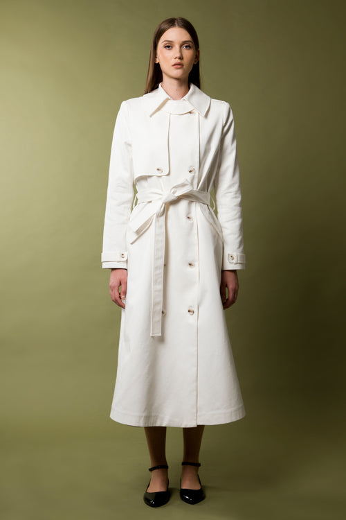 White trench hot sale coat ladies