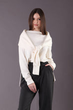 Load image into Gallery viewer, White oversized sweater with scarf
