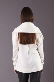 White oversized sweater with scarf