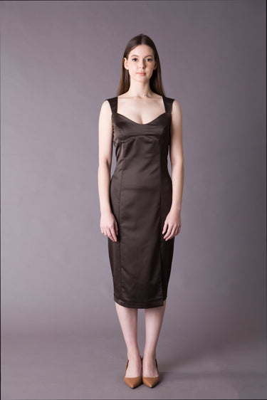 Dark green wide strap cocktail dress 2 / 36 EU / Dark green