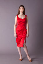 Load image into Gallery viewer, Red wide strap cocktail dress
