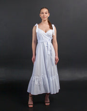 White flowy summer dress maxi