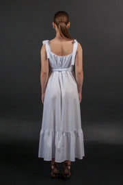 White flowy summer dress maxi