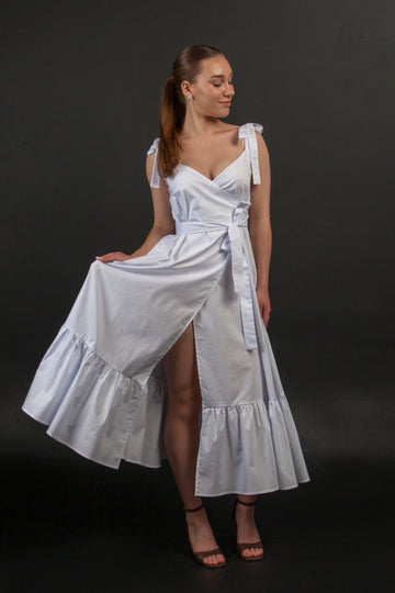 White wrap dress maxi sleeveless | www.tavrovska.com TAVROVSKA White wrap dress maxi sleeveless | www.tavrovska.com TAVROVSKA