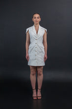 Load image into Gallery viewer, White blazer dress sleeveless
