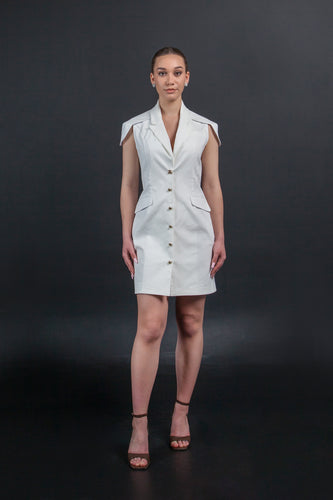 White blazer dress sleeveless