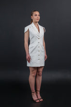 Load image into Gallery viewer, White blazer dress sleeveless
