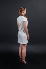 Load image into Gallery viewer, White blazer dress short sleeved
