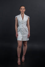Load image into Gallery viewer, White blazer dress short sleeved
