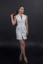 Load image into Gallery viewer, White blazer dress short sleeved
