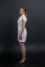 Load image into Gallery viewer, White blazer dress short sleeved
