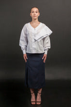 Load image into Gallery viewer, Elegant Asymmetric Ruffle Blouse

