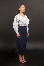 Load image into Gallery viewer, Elegant Asymmetric Ruffle Blouse
