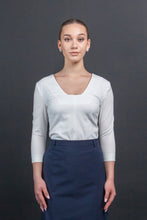 Load image into Gallery viewer, Square neck white blouse
