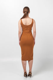 Burnt orange bodycon dress
