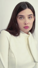 Load and play video in Gallery viewer, Elegant White Pencil Dress with Long Sleeves

