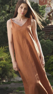 Maxi linen summer dress