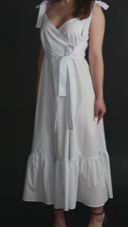 White flowy summer dress maxi