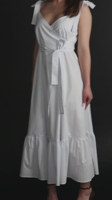 white wrap maxi dress White wrap dress maxi sleeveless
