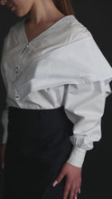 Load and play video in Gallery viewer, White blouse puff sleeves

