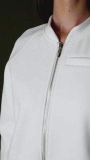 White bomber jacket