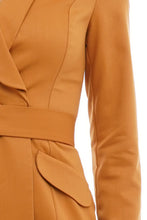 Load image into Gallery viewer, Mustard shawl collar blazer dress
