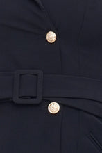 Load image into Gallery viewer, Black gold button blazer dress
