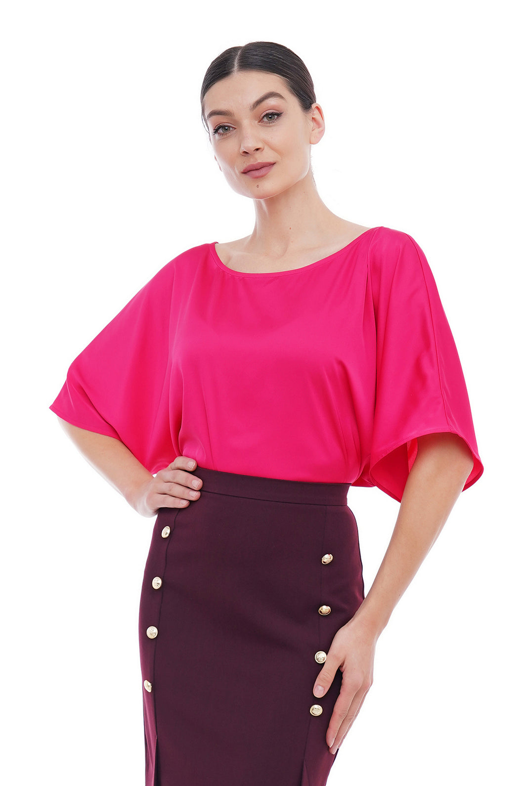 Pink dolman blouse