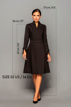 Load image into Gallery viewer, Black fit and flare dress
