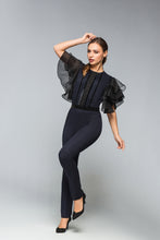 Load image into Gallery viewer, Navy Blue Skinny Jumpsuit With Ruffled Sleeves
