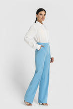 Load image into Gallery viewer, Blue High-Rise Wide-leg Trousers
