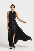 Load image into Gallery viewer, Maxi sleeveless shawl collar wrap maxi dress
